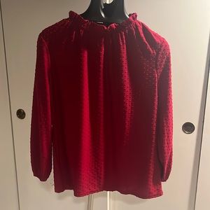 Adrianna Papell L Red Blouse